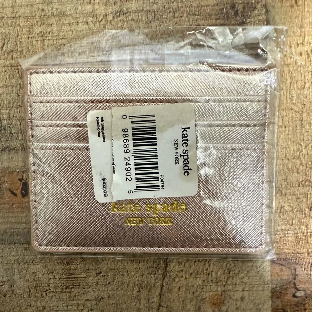 NWT KATE SPADE NEW YORK GRETA COURT GRAHAM CARD CASE Rose Gold